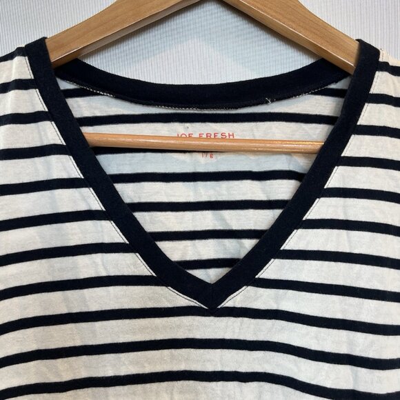 Women Stripe Tee By Joe Fresh, Size Large - Picture 1 of 11